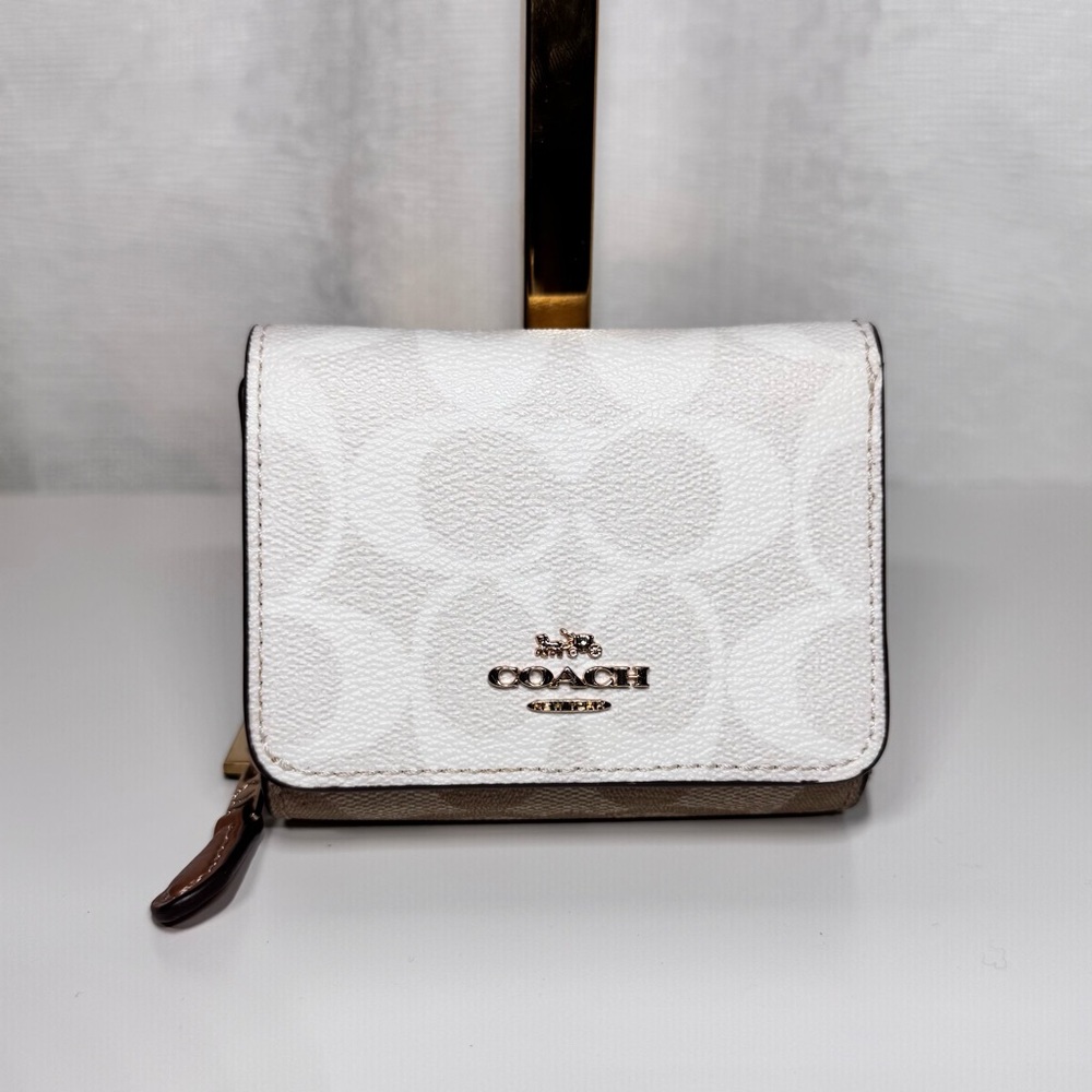 Coach Signature Canvas Trifold Wallet